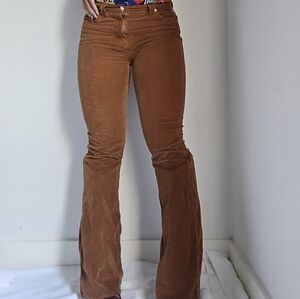 7 For All Mankind Brown Flare Corduroy Stretch Pants Size 29